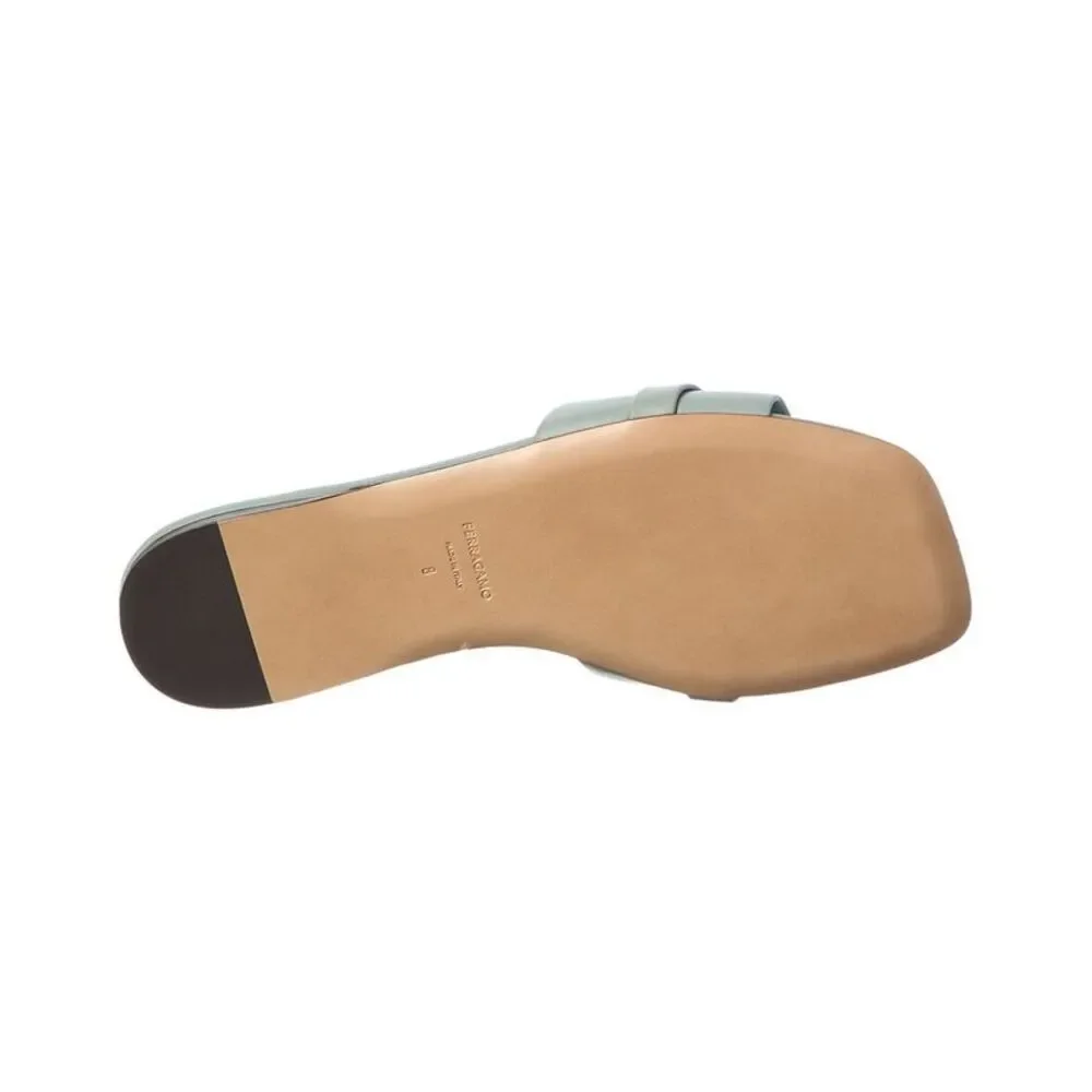 Ferragamo Gancini Leather Sandal, Green